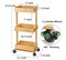 Slim Storage Cart, 3-Tier Bamboo Rolling Utility Cart Standing Rack on Wheel, Mobile Shelving Unit Organizer Serving Trolley Slide Out Cart for Office, Bathroom, Kitchen, Laundry Room and Narrow Place